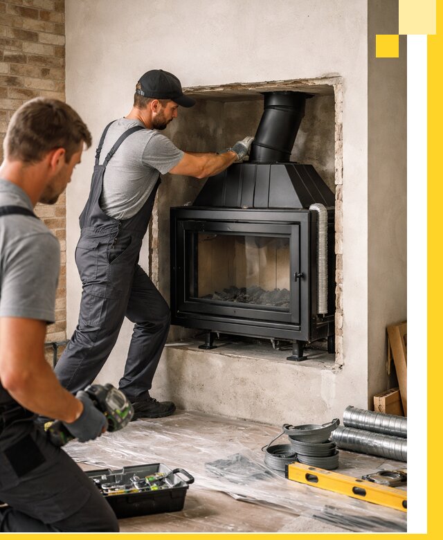 Установка каминных топок в Кохме: монтаж, подключение
