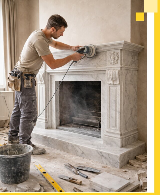 Изготовление и установка мраморных каминов в Кохме под ключ