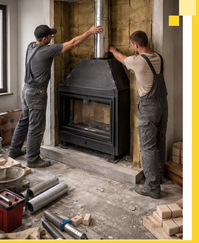 Изготовление и монтаж закрытых каминов в Кохме под ключ