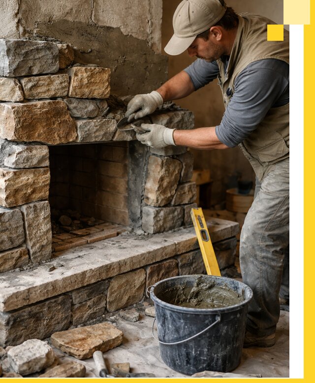 Изготовление и установка каменных каминов под ключ в Кохме