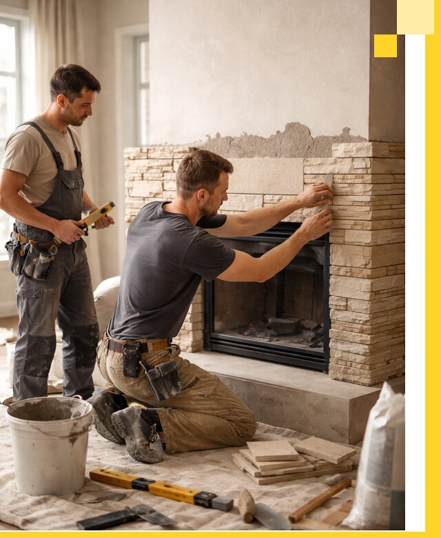 Установка и монтаж каминов для загородного дома в Кохме