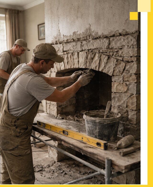 Изготовление каминов под ключ в Кохме, монтаж и отделка