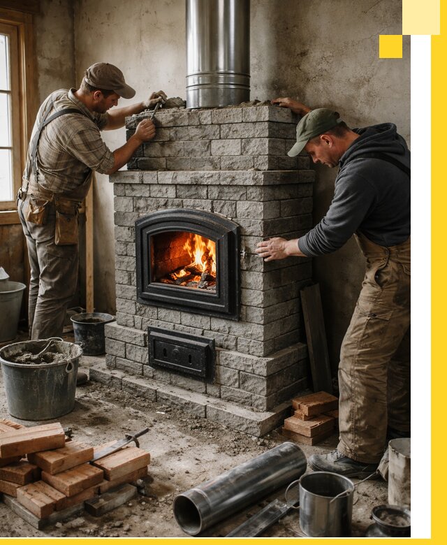 Производство, поставка и монтаж дровяных печей в Кохме