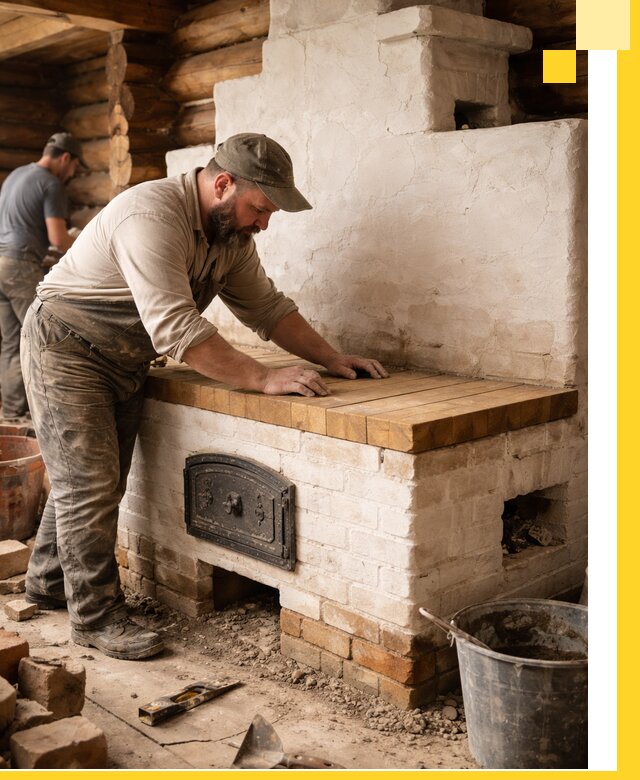 Проектирование и установка русской печи с лежанкой в Кохме