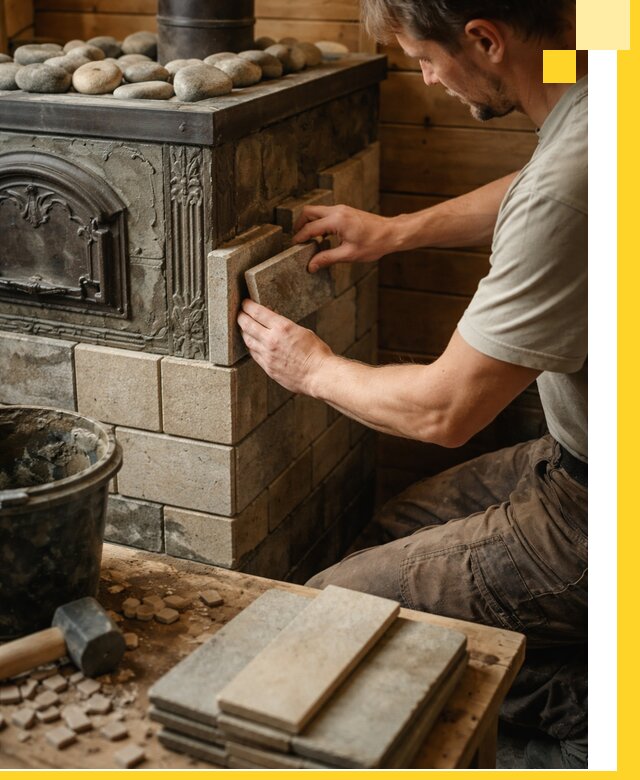 Облицовка банных печей в Кохме профессиональная отделка