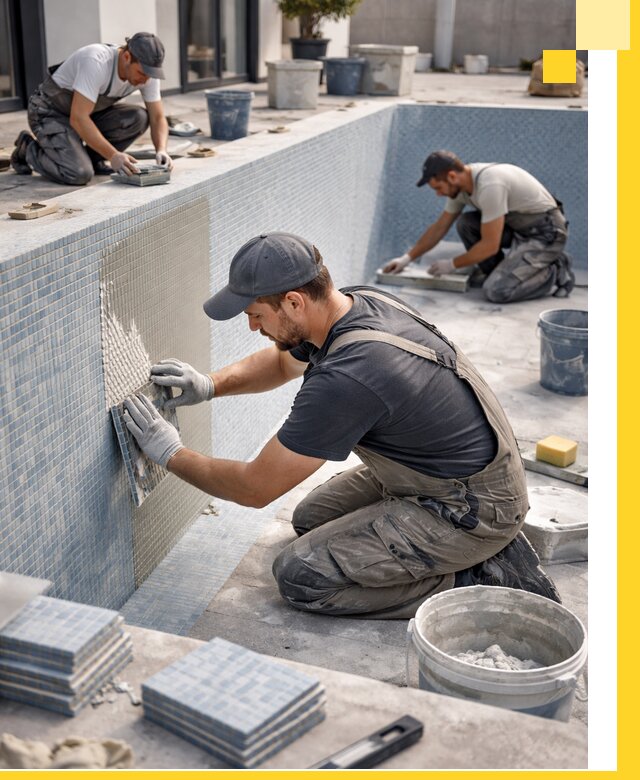 Облицовка бассейнов в Кохме плитка мозаика гидроизоляция