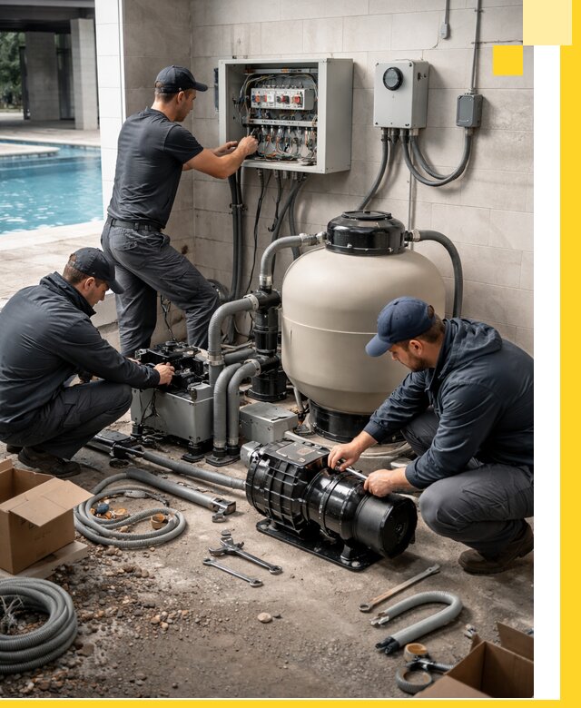 Профессиональный монтаж оборудования для бассейнов в Кохме