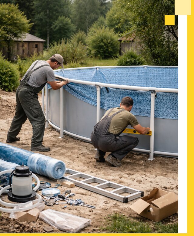 Установка и монтаж каркасных бассейнов в Кохме под ключ