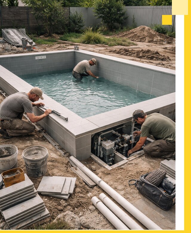 Строительство и монтаж бассейнов для дачи под ключ в Кохме