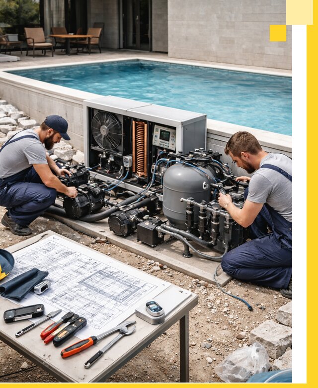 Проектирование и монтаж бассейнов с подогревом в Кохме