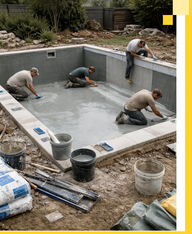 Изготовление и монтаж чаши бассейна под ключ в Кохме