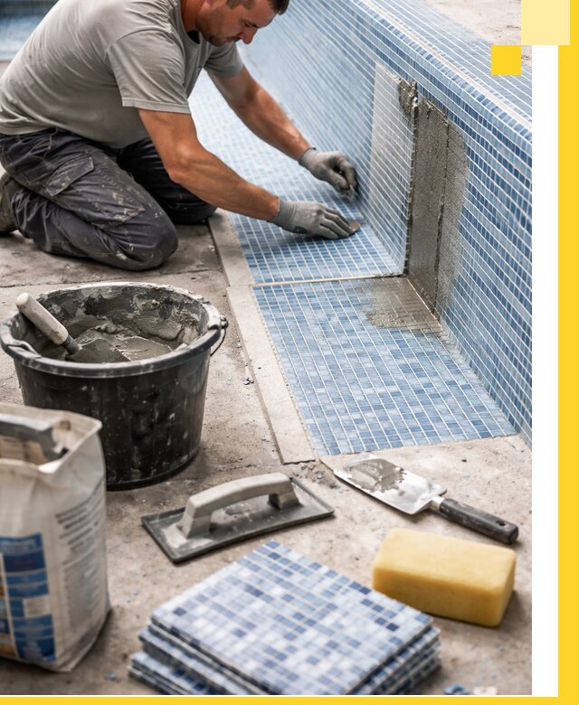 Укладка и ремонт мозаики для бассейнов под ключ в Кохме