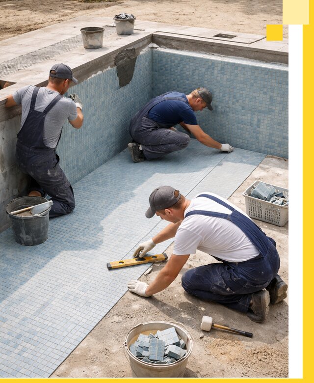 Укладка и установка плитки для бассейнов под ключ в Кохме