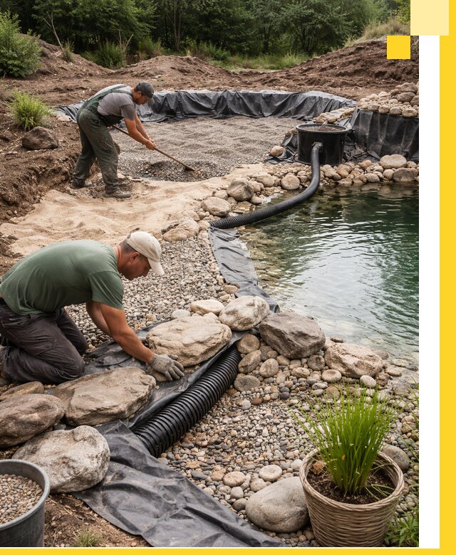 Строительство природных бассейнов и озер в Кохме под ключ