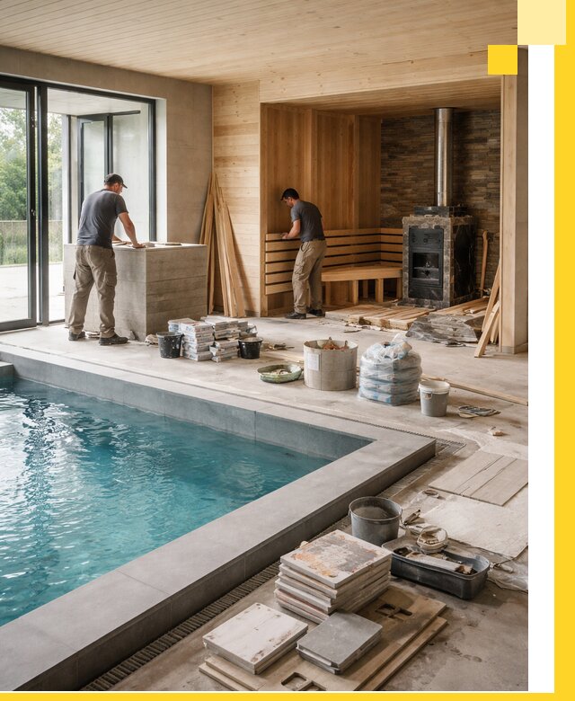 Проектирование и строительство бань с бассейном в Кохме