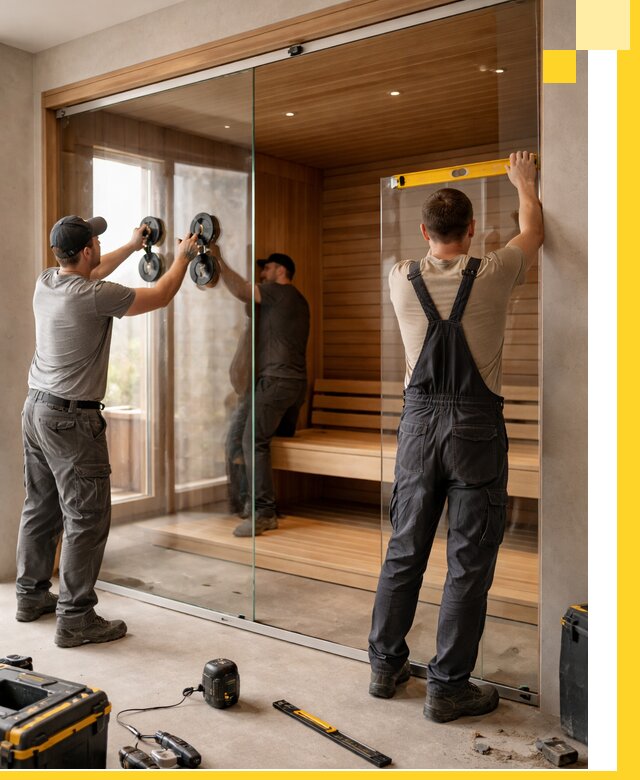 Производство и монтаж стеклянных саун под ключ в Кохме