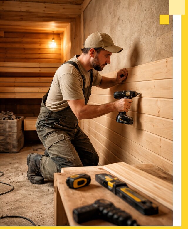 Профессиональная внутренняя отделка бани в Кохме под ключ