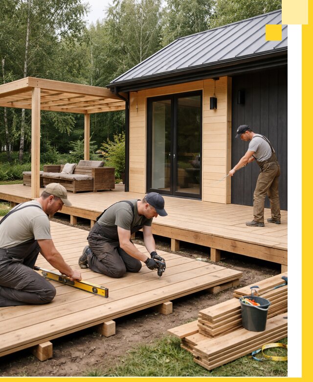 Строительство бань с террасой и бассейном под ключ в Кохме