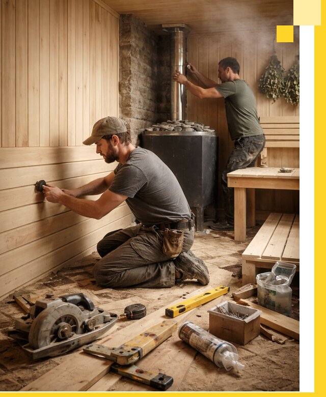 Полное строительство и оснащение парных под ключ в Кохме