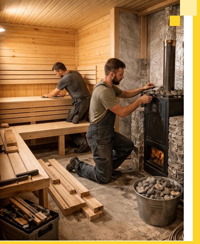 Дизайн и строительство интерьеров бань под ключ в Кохме