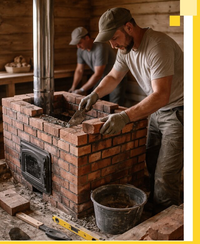 Кирпичные печи для бани под ключ в Кохме, проект и монтаж