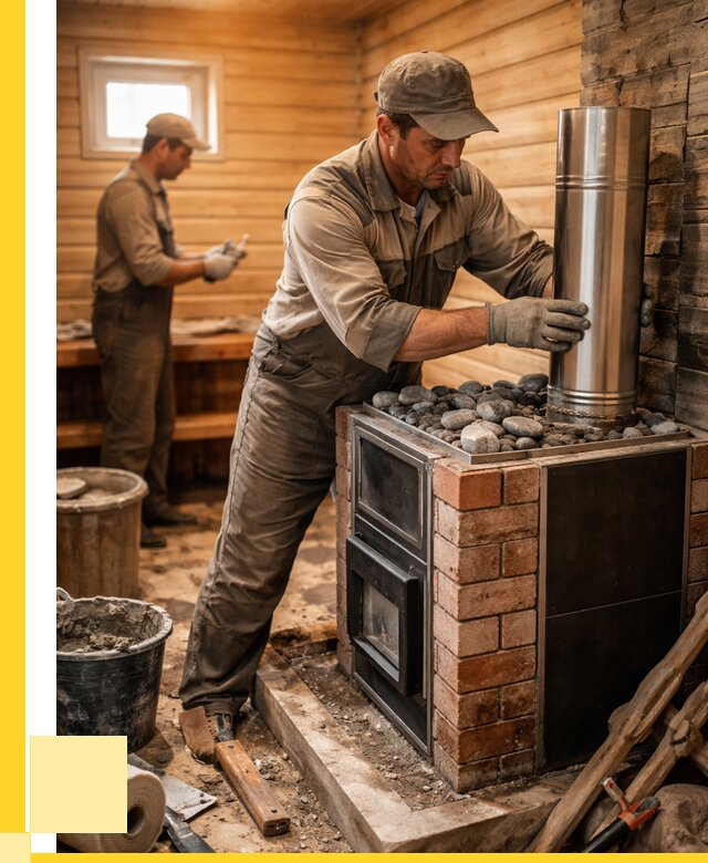 Монтаж печи в бане под ключ в Кохме от 20776 р. | ЭриданКхм