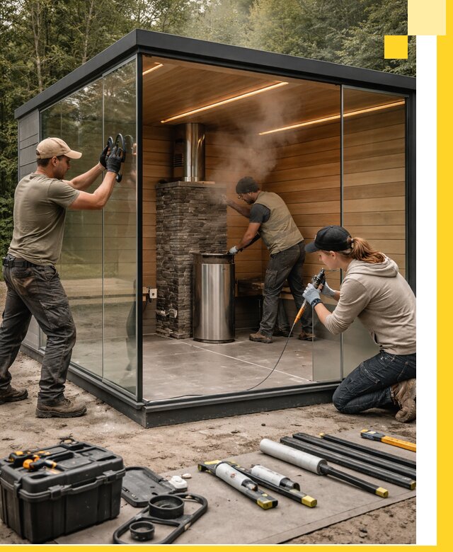 Проектирование и строительство стеклянных бань в Кохме