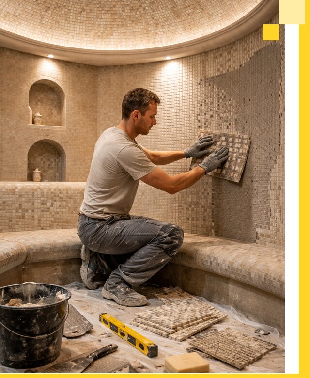 Устройство и монтаж домашнего хамама под ключ в Кохме