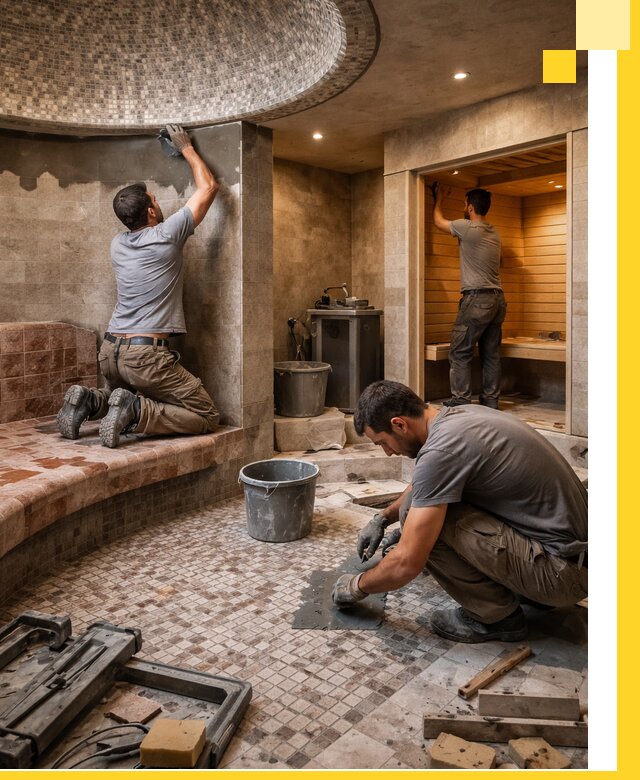 Проект и строительство хамама бани и сауны под ключ в Кохме