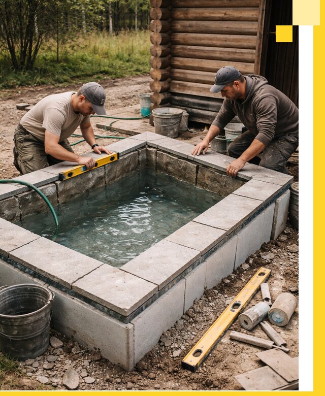 Изготовление и установка холодных купелей под ключ в Кохме